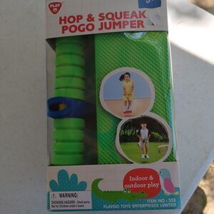 Playgo Toys Hop & Squeak Pogo Jumper Stick Foam Jumper Green Kids Toy